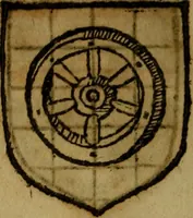 An illustration from Le jardin d'armoiries : contenant les armes de plusieurs nobles royaumes & maisons de Germanie Inferieure: oeuvre autant nouveau, que proufitable à tous amateurs du noble exercice d'armes. Den boomagert der wapenen, inhoudende wapenen van vele edele huysen van dese Nederlanden, en andere onliggende .. (1567)