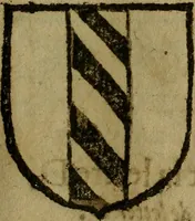 An illustration from Le jardin d'armoiries : contenant les armes de plusieurs nobles royaumes & maisons de Germanie Inferieure: oeuvre autant nouveau, que proufitable à tous amateurs du noble exercice d'armes. Den boomagert der wapenen, inhoudende wapenen van vele edele huysen van dese Nederlanden, en andere onliggende .. (1567)