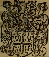 An illustration from Le jardin d'armoiries : contenant les armes de plusieurs nobles royaumes & maisons de Germanie Inferieure: oeuvre autant nouveau, que proufitable à tous amateurs du noble exercice d'armes. Den boomagert der wapenen, inhoudende wapenen van vele edele huysen van dese Nederlanden, en andere onliggende .. (1567)