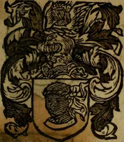 An illustration from Le jardin d'armoiries : contenant les armes de plusieurs nobles royaumes & maisons de Germanie Inferieure: oeuvre autant nouveau, que proufitable à tous amateurs du noble exercice d'armes. Den boomagert der wapenen, inhoudende wapenen van vele edele huysen van dese Nederlanden, en andere onliggende .. (1567)