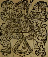 An illustration from Le jardin d'armoiries : contenant les armes de plusieurs nobles royaumes & maisons de Germanie Inferieure: oeuvre autant nouveau, que proufitable à tous amateurs du noble exercice d'armes. Den boomagert der wapenen, inhoudende wapenen van vele edele huysen van dese Nederlanden, en andere onliggende .. (1567)