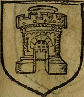 An illustration from Le jardin d'armoiries : contenant les armes de plusieurs nobles royaumes & maisons de Germanie Inferieure: oeuvre autant nouveau, que proufitable à tous amateurs du noble exercice d'armes. Den boomagert der wapenen, inhoudende wapenen van vele edele huysen van dese Nederlanden, en andere onliggende .. (1567)