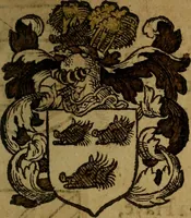 An illustration from Le jardin d'armoiries : contenant les armes de plusieurs nobles royaumes & maisons de Germanie Inferieure: oeuvre autant nouveau, que proufitable à tous amateurs du noble exercice d'armes. Den boomagert der wapenen, inhoudende wapenen van vele edele huysen van dese Nederlanden, en andere onliggende .. (1567)