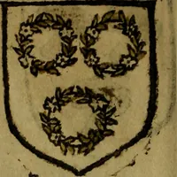 An illustration from Le jardin d'armoiries : contenant les armes de plusieurs nobles royaumes & maisons de Germanie Inferieure: oeuvre autant nouveau, que proufitable à tous amateurs du noble exercice d'armes. Den boomagert der wapenen, inhoudende wapenen van vele edele huysen van dese Nederlanden, en andere onliggende .. (1567)