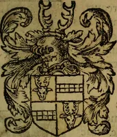 An illustration from Le jardin d'armoiries : contenant les armes de plusieurs nobles royaumes & maisons de Germanie Inferieure: oeuvre autant nouveau, que proufitable à tous amateurs du noble exercice d'armes. Den boomagert der wapenen, inhoudende wapenen van vele edele huysen van dese Nederlanden, en andere onliggende .. (1567)