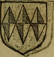 An illustration from Le jardin d'armoiries : contenant les armes de plusieurs nobles royaumes & maisons de Germanie Inferieure: oeuvre autant nouveau, que proufitable à tous amateurs du noble exercice d'armes. Den boomagert der wapenen, inhoudende wapenen van vele edele huysen van dese Nederlanden, en andere onliggende .. (1567)