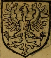 An illustration from Le jardin d'armoiries : contenant les armes de plusieurs nobles royaumes & maisons de Germanie Inferieure: oeuvre autant nouveau, que proufitable à tous amateurs du noble exercice d'armes. Den boomagert der wapenen, inhoudende wapenen van vele edele huysen van dese Nederlanden, en andere onliggende .. (1567)
