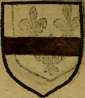 An illustration from Le jardin d'armoiries : contenant les armes de plusieurs nobles royaumes & maisons de Germanie Inferieure: oeuvre autant nouveau, que proufitable à tous amateurs du noble exercice d'armes. Den boomagert der wapenen, inhoudende wapenen van vele edele huysen van dese Nederlanden, en andere onliggende .. (1567)