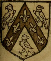 An illustration from Le jardin d'armoiries : contenant les armes de plusieurs nobles royaumes & maisons de Germanie Inferieure: oeuvre autant nouveau, que proufitable à tous amateurs du noble exercice d'armes. Den boomagert der wapenen, inhoudende wapenen van vele edele huysen van dese Nederlanden, en andere onliggende .. (1567)