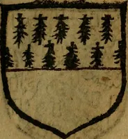 An illustration from Le jardin d'armoiries : contenant les armes de plusieurs nobles royaumes & maisons de Germanie Inferieure: oeuvre autant nouveau, que proufitable à tous amateurs du noble exercice d'armes. Den boomagert der wapenen, inhoudende wapenen van vele edele huysen van dese Nederlanden, en andere onliggende .. (1567)