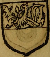 An illustration from Le jardin d'armoiries : contenant les armes de plusieurs nobles royaumes & maisons de Germanie Inferieure: oeuvre autant nouveau, que proufitable à tous amateurs du noble exercice d'armes. Den boomagert der wapenen, inhoudende wapenen van vele edele huysen van dese Nederlanden, en andere onliggende .. (1567)