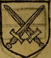 An illustration from Le jardin d'armoiries : contenant les armes de plusieurs nobles royaumes & maisons de Germanie Inferieure: oeuvre autant nouveau, que proufitable à tous amateurs du noble exercice d'armes. Den boomagert der wapenen, inhoudende wapenen van vele edele huysen van dese Nederlanden, en andere onliggende .. (1567)