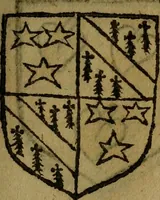 An illustration from Le jardin d'armoiries : contenant les armes de plusieurs nobles royaumes & maisons de Germanie Inferieure: oeuvre autant nouveau, que proufitable à tous amateurs du noble exercice d'armes. Den boomagert der wapenen, inhoudende wapenen van vele edele huysen van dese Nederlanden, en andere onliggende .. (1567)