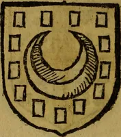 An illustration from Le jardin d'armoiries : contenant les armes de plusieurs nobles royaumes & maisons de Germanie Inferieure: oeuvre autant nouveau, que proufitable à tous amateurs du noble exercice d'armes. Den boomagert der wapenen, inhoudende wapenen van vele edele huysen van dese Nederlanden, en andere onliggende .. (1567)