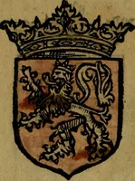 An illustration from Le jardin d'armoiries : contenant les armes de plusieurs nobles royaumes & maisons de Germanie Inferieure: oeuvre autant nouveau, que proufitable à tous amateurs du noble exercice d'armes. Den boomagert der wapenen, inhoudende wapenen van vele edele huysen van dese Nederlanden, en andere onliggende .. (1567)