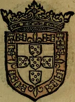 An illustration from Le jardin d'armoiries : contenant les armes de plusieurs nobles royaumes & maisons de Germanie Inferieure: oeuvre autant nouveau, que proufitable à tous amateurs du noble exercice d'armes. Den boomagert der wapenen, inhoudende wapenen van vele edele huysen van dese Nederlanden, en andere onliggende .. (1567)