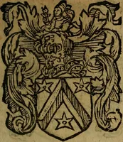 An illustration from Le jardin d'armoiries : contenant les armes de plusieurs nobles royaumes & maisons de Germanie Inferieure: oeuvre autant nouveau, que proufitable à tous amateurs du noble exercice d'armes. Den boomagert der wapenen, inhoudende wapenen van vele edele huysen van dese Nederlanden, en andere onliggende .. (1567)