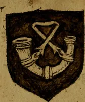 An illustration from Le jardin d'armoiries : contenant les armes de plusieurs nobles royaumes & maisons de Germanie Inferieure: oeuvre autant nouveau, que proufitable à tous amateurs du noble exercice d'armes. Den boomagert der wapenen, inhoudende wapenen van vele edele huysen van dese Nederlanden, en andere onliggende .. (1567)