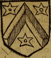 An illustration from Le jardin d'armoiries : contenant les armes de plusieurs nobles royaumes & maisons de Germanie Inferieure: oeuvre autant nouveau, que proufitable à tous amateurs du noble exercice d'armes. Den boomagert der wapenen, inhoudende wapenen van vele edele huysen van dese Nederlanden, en andere onliggende .. (1567)