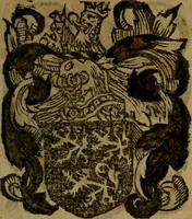 An illustration from Le jardin d'armoiries : contenant les armes de plusieurs nobles royaumes & maisons de Germanie Inferieure: oeuvre autant nouveau, que proufitable à tous amateurs du noble exercice d'armes. Den boomagert der wapenen, inhoudende wapenen van vele edele huysen van dese Nederlanden, en andere onliggende .. (1567)