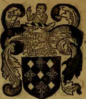 An illustration from Le jardin d'armoiries : contenant les armes de plusieurs nobles royaumes & maisons de Germanie Inferieure: oeuvre autant nouveau, que proufitable à tous amateurs du noble exercice d'armes. Den boomagert der wapenen, inhoudende wapenen van vele edele huysen van dese Nederlanden, en andere onliggende .. (1567)