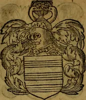 An illustration from Le jardin d'armoiries : contenant les armes de plusieurs nobles royaumes & maisons de Germanie Inferieure: oeuvre autant nouveau, que proufitable à tous amateurs du noble exercice d'armes. Den boomagert der wapenen, inhoudende wapenen van vele edele huysen van dese Nederlanden, en andere onliggende .. (1567)