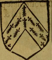 An illustration from Le jardin d'armoiries : contenant les armes de plusieurs nobles royaumes & maisons de Germanie Inferieure: oeuvre autant nouveau, que proufitable à tous amateurs du noble exercice d'armes. Den boomagert der wapenen, inhoudende wapenen van vele edele huysen van dese Nederlanden, en andere onliggende .. (1567)