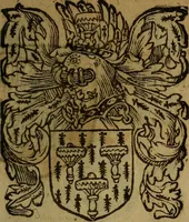 An illustration from Le jardin d'armoiries : contenant les armes de plusieurs nobles royaumes & maisons de Germanie Inferieure: oeuvre autant nouveau, que proufitable à tous amateurs du noble exercice d'armes. Den boomagert der wapenen, inhoudende wapenen van vele edele huysen van dese Nederlanden, en andere onliggende .. (1567)
