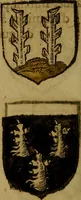An illustration from Le jardin d'armoiries : contenant les armes de plusieurs nobles royaumes & maisons de Germanie Inferieure: oeuvre autant nouveau, que proufitable à tous amateurs du noble exercice d'armes. Den boomagert der wapenen, inhoudende wapenen van vele edele huysen van dese Nederlanden, en andere onliggende .. (1567)