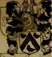 An illustration from Le jardin d'armoiries : contenant les armes de plusieurs nobles royaumes & maisons de Germanie Inferieure: oeuvre autant nouveau, que proufitable à tous amateurs du noble exercice d'armes. Den boomagert der wapenen, inhoudende wapenen van vele edele huysen van dese Nederlanden, en andere onliggende .. (1567)