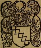 An illustration from Le jardin d'armoiries : contenant les armes de plusieurs nobles royaumes & maisons de Germanie Inferieure: oeuvre autant nouveau, que proufitable à tous amateurs du noble exercice d'armes. Den boomagert der wapenen, inhoudende wapenen van vele edele huysen van dese Nederlanden, en andere onliggende .. (1567)