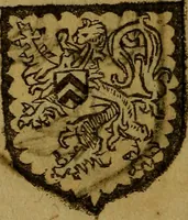 An illustration from Le jardin d'armoiries : contenant les armes de plusieurs nobles royaumes & maisons de Germanie Inferieure: oeuvre autant nouveau, que proufitable à tous amateurs du noble exercice d'armes. Den boomagert der wapenen, inhoudende wapenen van vele edele huysen van dese Nederlanden, en andere onliggende .. (1567)