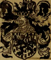 An illustration from Le jardin d'armoiries : contenant les armes de plusieurs nobles royaumes & maisons de Germanie Inferieure: oeuvre autant nouveau, que proufitable à tous amateurs du noble exercice d'armes. Den boomagert der wapenen, inhoudende wapenen van vele edele huysen van dese Nederlanden, en andere onliggende .. (1567)