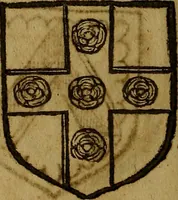 An illustration from Le jardin d'armoiries : contenant les armes de plusieurs nobles royaumes & maisons de Germanie Inferieure: oeuvre autant nouveau, que proufitable à tous amateurs du noble exercice d'armes. Den boomagert der wapenen, inhoudende wapenen van vele edele huysen van dese Nederlanden, en andere onliggende .. (1567)