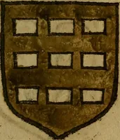 An illustration from Le jardin d'armoiries : contenant les armes de plusieurs nobles royaumes & maisons de Germanie Inferieure: oeuvre autant nouveau, que proufitable à tous amateurs du noble exercice d'armes. Den boomagert der wapenen, inhoudende wapenen van vele edele huysen van dese Nederlanden, en andere onliggende .. (1567)