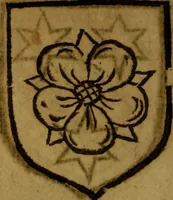 An illustration from Le jardin d'armoiries : contenant les armes de plusieurs nobles royaumes & maisons de Germanie Inferieure: oeuvre autant nouveau, que proufitable à tous amateurs du noble exercice d'armes. Den boomagert der wapenen, inhoudende wapenen van vele edele huysen van dese Nederlanden, en andere onliggende .. (1567)