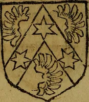 An illustration from Le jardin d'armoiries : contenant les armes de plusieurs nobles royaumes & maisons de Germanie Inferieure: oeuvre autant nouveau, que proufitable à tous amateurs du noble exercice d'armes. Den boomagert der wapenen, inhoudende wapenen van vele edele huysen van dese Nederlanden, en andere onliggende .. (1567)
