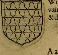 An illustration from Le jardin d'armoiries : contenant les armes de plusieurs nobles royaumes & maisons de Germanie Inferieure: oeuvre autant nouveau, que proufitable à tous amateurs du noble exercice d'armes. Den boomagert der wapenen, inhoudende wapenen van vele edele huysen van dese Nederlanden, en andere onliggende .. (1567)