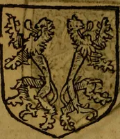 An illustration from Le jardin d'armoiries : contenant les armes de plusieurs nobles royaumes & maisons de Germanie Inferieure: oeuvre autant nouveau, que proufitable à tous amateurs du noble exercice d'armes. Den boomagert der wapenen, inhoudende wapenen van vele edele huysen van dese Nederlanden, en andere onliggende .. (1567)