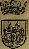 An illustration from Le jardin d'armoiries : contenant les armes de plusieurs nobles royaumes & maisons de Germanie Inferieure: oeuvre autant nouveau, que proufitable à tous amateurs du noble exercice d'armes. Den boomagert der wapenen, inhoudende wapenen van vele edele huysen van dese Nederlanden, en andere onliggende .. (1567)