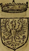 An illustration from Le jardin d'armoiries : contenant les armes de plusieurs nobles royaumes & maisons de Germanie Inferieure: oeuvre autant nouveau, que proufitable à tous amateurs du noble exercice d'armes. Den boomagert der wapenen, inhoudende wapenen van vele edele huysen van dese Nederlanden, en andere onliggende .. (1567)