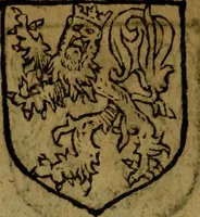 An illustration from Le jardin d'armoiries : contenant les armes de plusieurs nobles royaumes & maisons de Germanie Inferieure: oeuvre autant nouveau, que proufitable à tous amateurs du noble exercice d'armes. Den boomagert der wapenen, inhoudende wapenen van vele edele huysen van dese Nederlanden, en andere onliggende .. (1567)