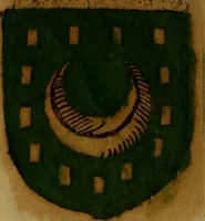 An illustration from Le jardin d'armoiries : contenant les armes de plusieurs nobles royaumes & maisons de Germanie Inferieure: oeuvre autant nouveau, que proufitable à tous amateurs du noble exercice d'armes. Den boomagert der wapenen, inhoudende wapenen van vele edele huysen van dese Nederlanden, en andere onliggende .. (1567)