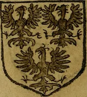 An illustration from Le jardin d'armoiries : contenant les armes de plusieurs nobles royaumes & maisons de Germanie Inferieure: oeuvre autant nouveau, que proufitable à tous amateurs du noble exercice d'armes. Den boomagert der wapenen, inhoudende wapenen van vele edele huysen van dese Nederlanden, en andere onliggende .. (1567)