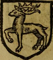 An illustration from Le jardin d'armoiries : contenant les armes de plusieurs nobles royaumes & maisons de Germanie Inferieure: oeuvre autant nouveau, que proufitable à tous amateurs du noble exercice d'armes. Den boomagert der wapenen, inhoudende wapenen van vele edele huysen van dese Nederlanden, en andere onliggende .. (1567)
