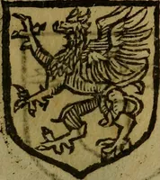 An illustration from Le jardin d'armoiries : contenant les armes de plusieurs nobles royaumes & maisons de Germanie Inferieure: oeuvre autant nouveau, que proufitable à tous amateurs du noble exercice d'armes. Den boomagert der wapenen, inhoudende wapenen van vele edele huysen van dese Nederlanden, en andere onliggende .. (1567)