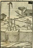 An illustration from Le machine : volume nuouo et di molto artificio da fare effetti marauigliosi tanto spiritali quanto di animale operatione arichito di bellissime figure conle dichiarationi a ciascuna di esse in lingua uolgare et latina (1629)