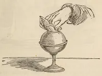 An illustration from Le magicien des salons, ou, Le diable couleur de rose : recueil nouveau de tours d'escamotage, de physique amusante, de chimie récréative, de tours de cartes, magie blanche, etc., etc. (1873)