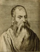 An illustration from Le marauiglie dell'arte, ouero, Le vite de gl'illustri pittori veneti, e dello stato : oue sono raccolte le opere insigni, i costumi, & i ritratti loro : con la narratione delle historie, delle fauole, e delle moralità da quelli dipinte (1648)