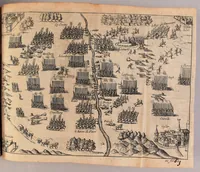 An illustration from Le mercure françois, ou, La suitte de l'histoire de la paix. : Commençant l'an M. D.CV. pour suitte du septenaire du D. Cayer, & finissant au sacre du tres-Chrestien roy de France & de Nauarre Loys XIII. [i.e. Cayet. From 1605 to 1635 by J. and E. Richer, and continued to 1644 by J. Renaudot] (1611)